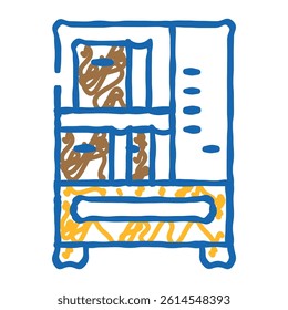 book vending machine doodle icon sketch vector. book vending machine sign. isolated symbol illustration