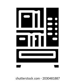book vending machine glyph icon vector. book vending machine sign. isolated contour symbol black illustration