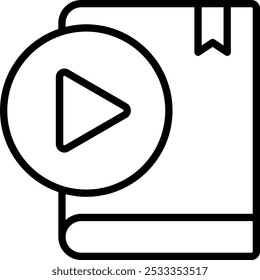 Ícone de linha de Palestra de Vídeo de Livro