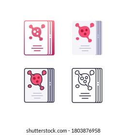 icono del virus del libro, vector e ilustración