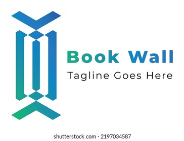 Plantilla de diseño del logotipo de la pared del libro. Este es un diseño de logotipo de arte vectorial. El diseño es moderno y creativo.