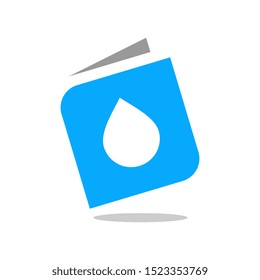 Book and water logo template, vector illustration design