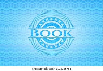 Book water wave representation badge background.