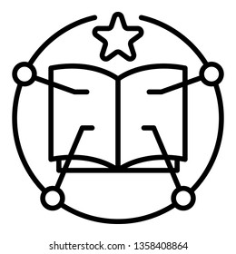 Book web learning icon. Outline book web learning vector icon for web design isolated on white background