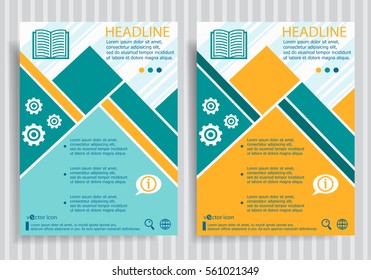 Book web symbol on vector brochure flyer design layout template. Business modern template