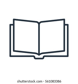 book web thin line icon on white background;  minimalistic office