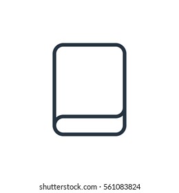 book web thin line icon on white background;  minimalistic office