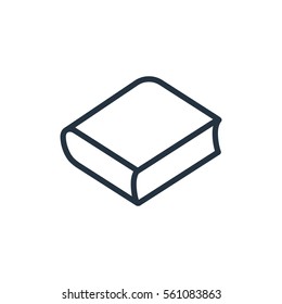 book web thin line icon on white background;  minimalistic office