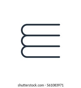 book web thin line icon on white background;  minimalistic office