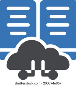 book with white background. book is a symbol of artificial intelligence.glyph colour  icon.