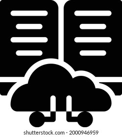 book with white background. book is a symbol of artificial intelligence.glyph flat icon.