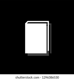 Book. White flat simple icon with shadow