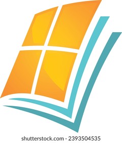 book window abstract vector logo