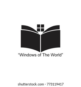 book and windows symbol logo vector