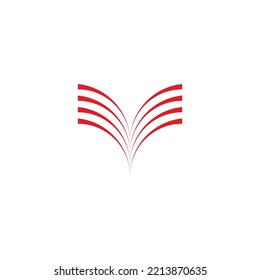 Book or wings, geometric symbol simple logo vector