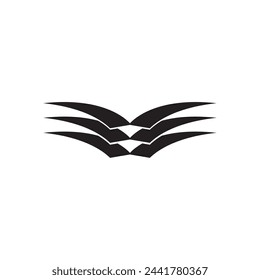 book with wings logo design simple icon.