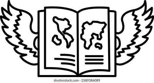 A book with wings on the cover