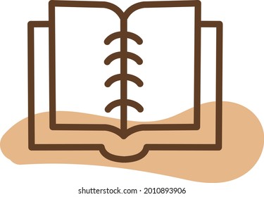 Book with wire, illustration, vector on a white background.