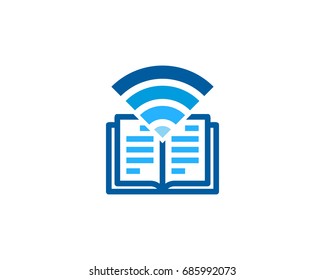 Book Wireless Icon Logo Design Element