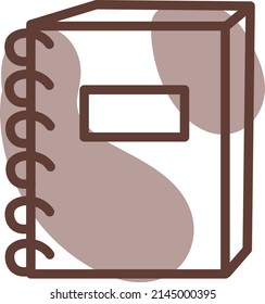 Libro con alambres, ilustración, vector sobre fondo blanco.