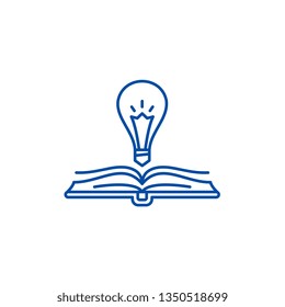Book wisdom line icon concept. Book wisdom flat  vector symbol, sign, outline illustration.