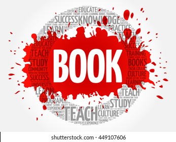 BOOK word cloud collage, education concept background