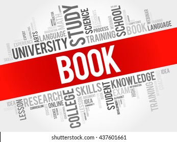BOOK word cloud, education concept