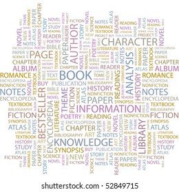 BOOK. Word collage on white background. Vector illustration.