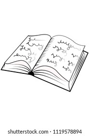 the book with the words outline vector template