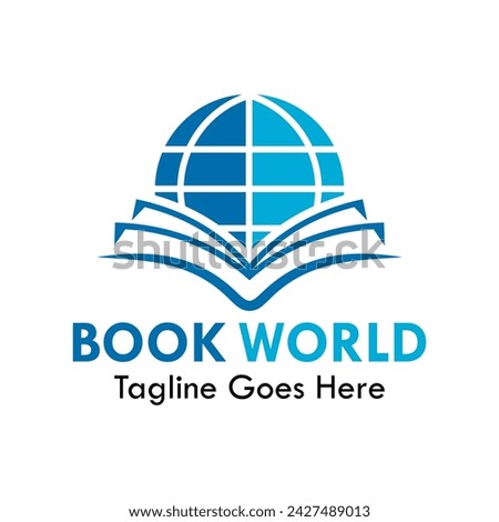 Book world design logo template illustration