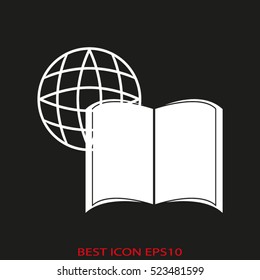 book world globe vector icon, eps10
