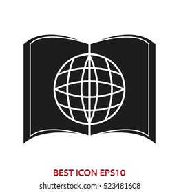 book world globe vector icon, eps10