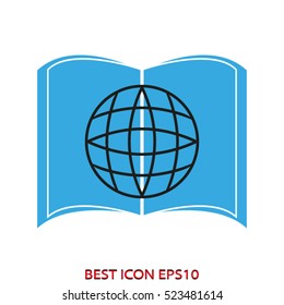 book world globe vector icon, eps10