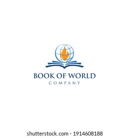 Book and world logo design. flame book vector. church symbol. christian non profit organization sign. Education logo template idea