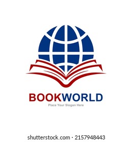 Book world logo vector design. Suitable for business, web, education