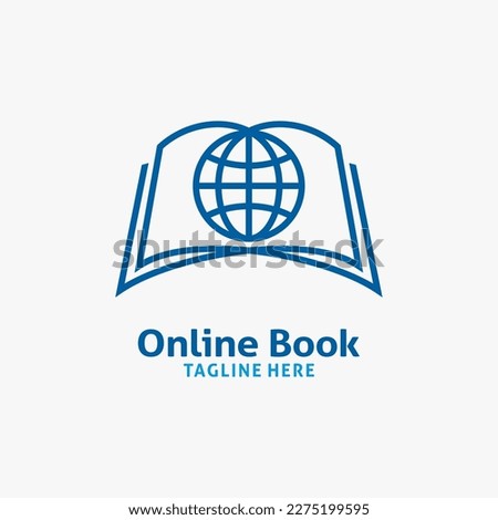Book and world web for online book logo design