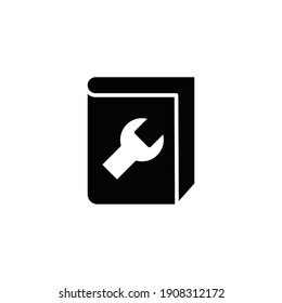 Libro con un icono francés sólido para la plantilla web y la aplicación. Concepto de ayuda y soporte técnico. Diseño de ilustración vectorial en fondo blanco. EPS 10