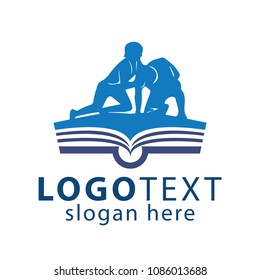 Book with wrestlers logo vector