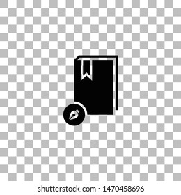 Book write. Black flat icon on a transparent background. Pictogram for your project