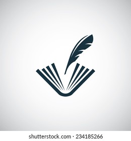 book write icon on white background 