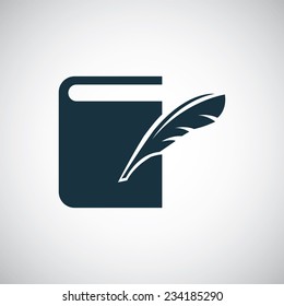 book write icon on white background 