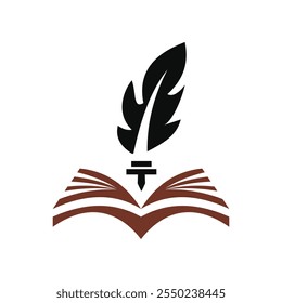 book writer icon logo design template