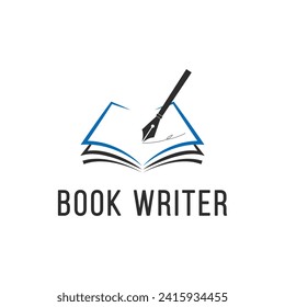 Logo-Design des Buchschreibers mit Feder