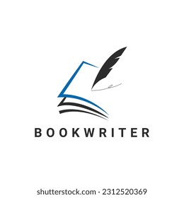 Book writer logo design template