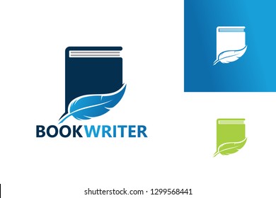 Book Writer Logo Template Design Vector, Emblem, Design Concept, Creative Symbol, Icon