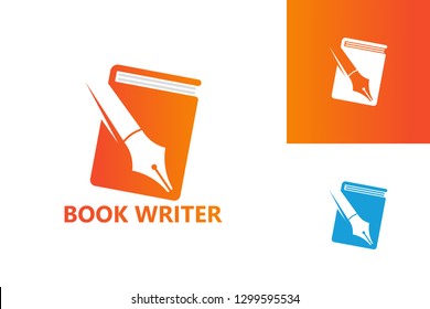 Book Writer Logo Template Design Vector, Emblem, Design Concept, Creative Symbol, Icon