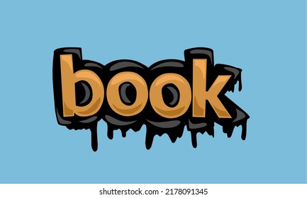 Diseño vectorial de escritura LIBRO sobre fondo azul