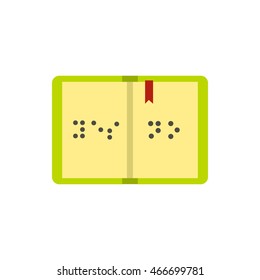 Book written in Braille icon in flat style on a white background
