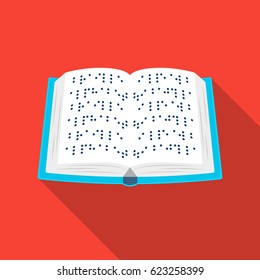 Book written in braille icon in flat style isolated on white background. Interpreter and translator symbol stock vector illustration.