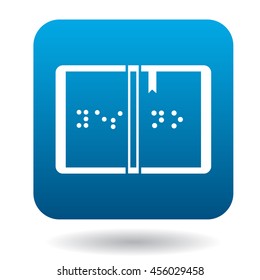 Book written in Braille icon in simple style on a white background
